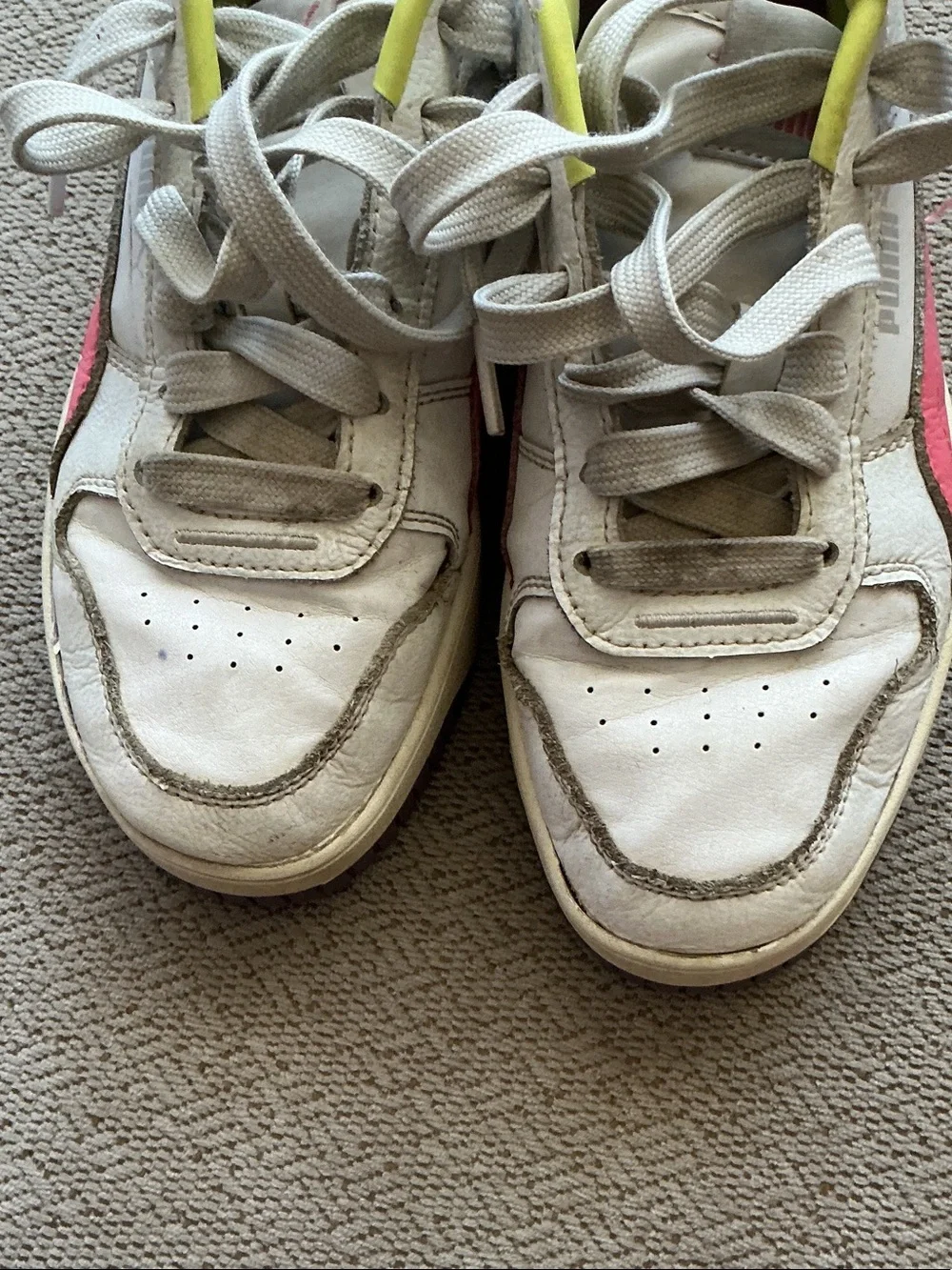 Puma Kids Sneakers in White, Pink, Yellow & Purple